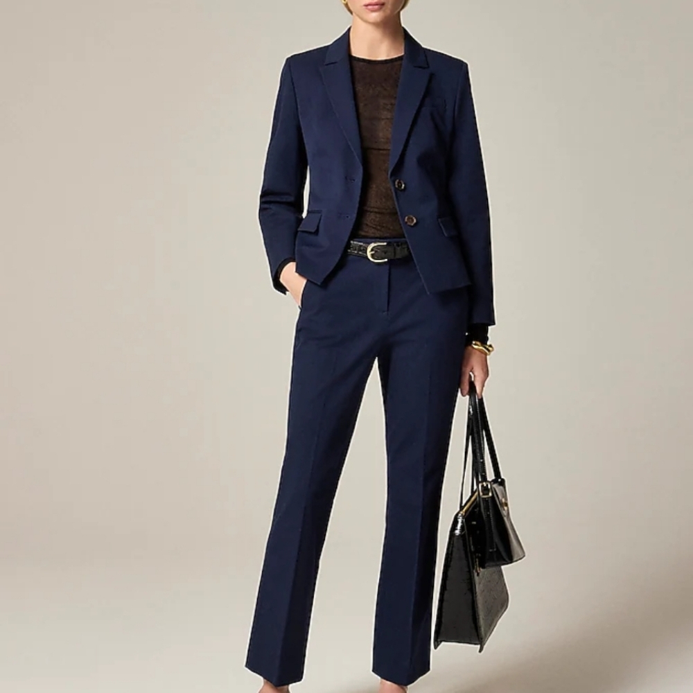 J. CREW Shrunken-fit Blazer in Bi-stretch Cotton Blend Size 00 Petite NWT CI625
